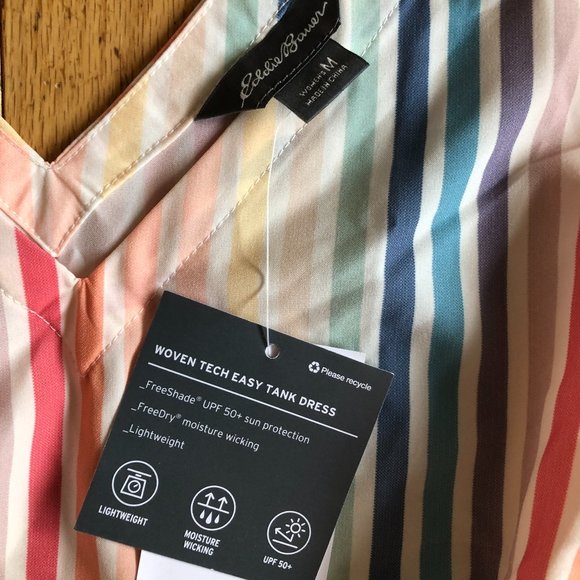 Brand New Women's Eddie Bauer Colourful Striped Sleeveless Dress - Picture 9 of 16